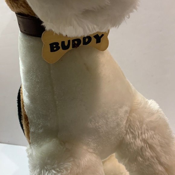 Toy Network “Buddy” Fox Terrier Dog Plush Large 15” x 20” White Brown Black 2002 - Picture 8 of 10
